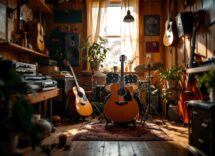 Immagine del debutto musicale di ottobre con artisti e strumenti