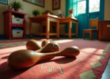 Bambini che ascoltano musica con strumenti colorati