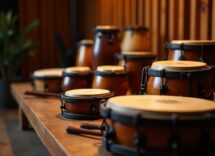 Immagine evocativa della musica di Naco con strumenti e suoni