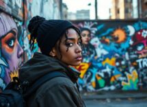 Giovani ascoltano musica trap in un ambiente urbano