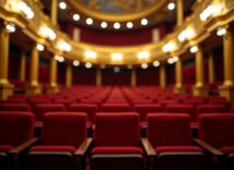 Immagine del Teatro Coccia con pubblico e opere in scena