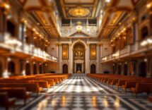 Immagine di un concerto sacro a Venezia con musicisti