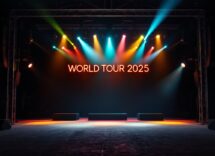 Damiano David durante l'annuncio del World Tour 2025