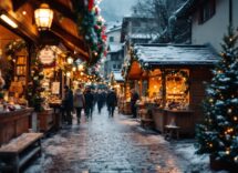 Mercatini di Natale in Bergamasca con luci e decorazioni