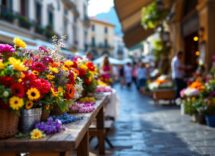 Panorama di Sanremo con eventi culturali e fiori