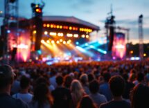 Ghali sul palco durante il concerto estivo 2025