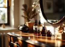 Immagine di diverse fragranze e profumi su un tavolo