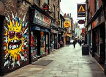 Logo dei Sex Pistols con elementi punk britannici