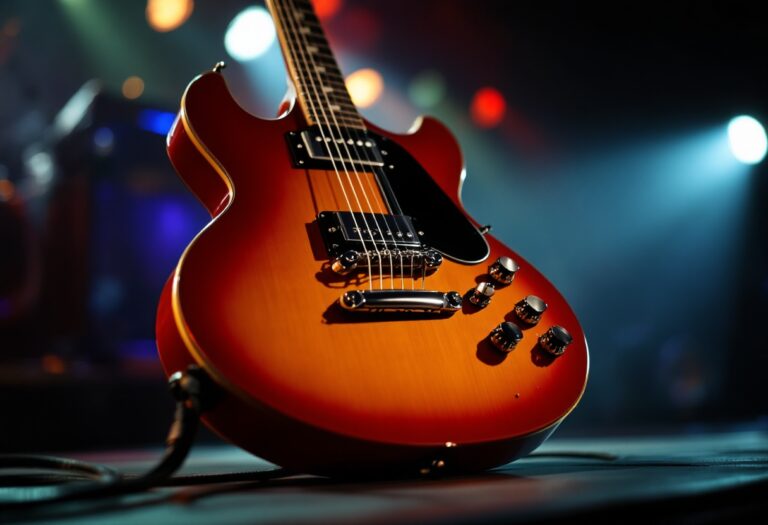 Chitarra Wandrè esposta al Festival di Sanremo 2023