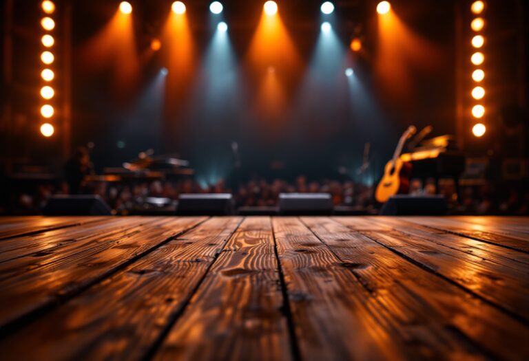 Immagine del festival di Sanremo con artisti sul palco