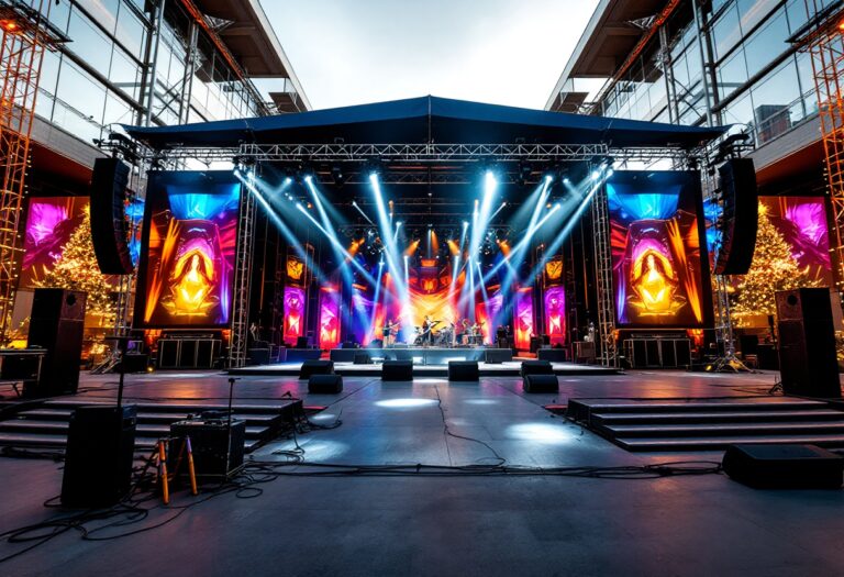 Immagine del festival di Sanremo con artisti sul palco