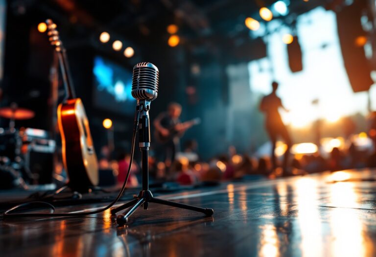 Immagine del festival di Sanremo con artisti italiani