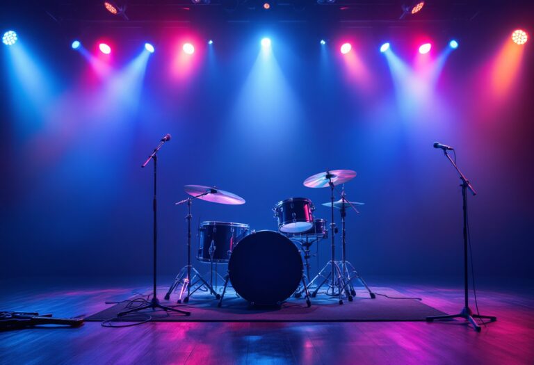 Taylor Hawkins mentre suona la batteria sul palco