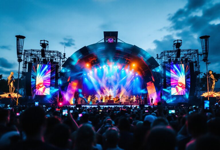 Immagine del Festival di Glastonbury 2023 con artisti famosi