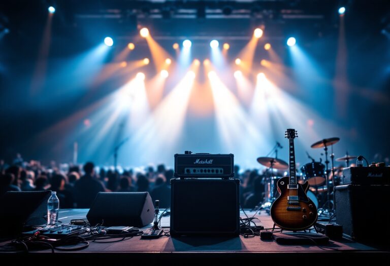 Immagine dei Pearl Jam durante un concerto iconico