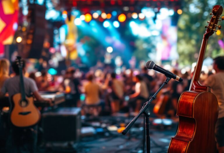 Immagine del dodicesimo festival della canzone italiana con artisti sul palco