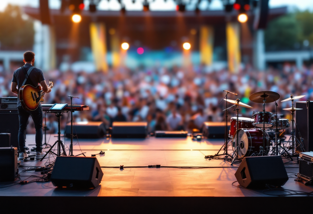 Le Vibrazioni in concerto durante il tour estivo 2025