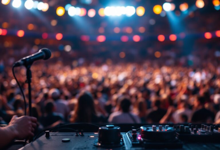 Jovanotti in concerto durante il tour nei palasport